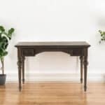 47 Inch Brown Wood Writing Desk With Two Drawers