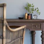 47 Inch Brown Wood Writing Desk With Two Drawers