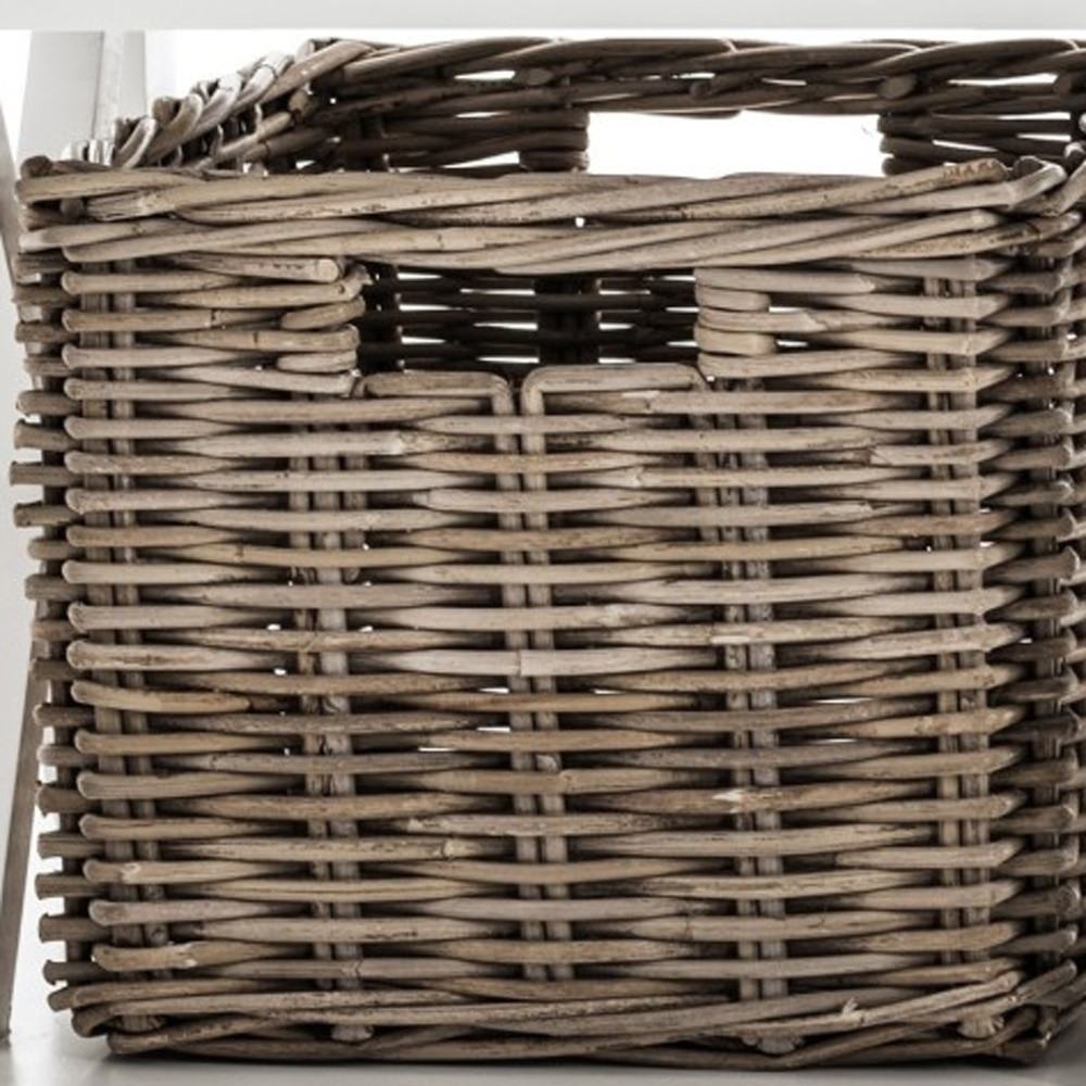 Classic White Mahogany Bench with Kubu Rattan Baskets 9 Classic White Mahogany Bench with Kubu Rattan Baskets - Image 9