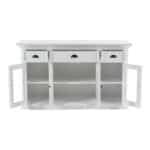 White Mahogany Buffet Server with Glass Doors and Storage 11 White Mahogany Buffet Server with Glass Doors and Storage