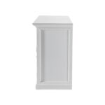 White Mahogany Buffet Server with Glass Doors and Storage 14 White Mahogany Buffet Server with Glass Doors and Storage