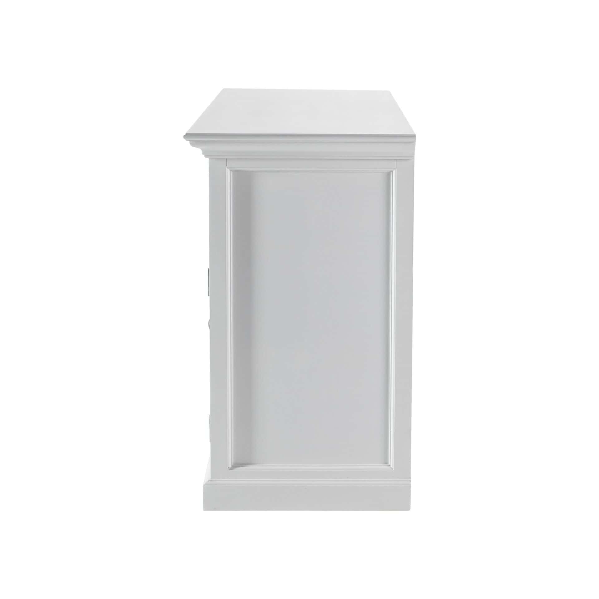 White Mahogany Buffet Server with Glass Doors and Storage 5 White Mahogany Buffet Server with Glass Doors and Storage - Image 5