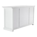 White Mahogany Buffet Server with Glass Doors and Storage 15 White Mahogany Buffet Server with Glass Doors and Storage