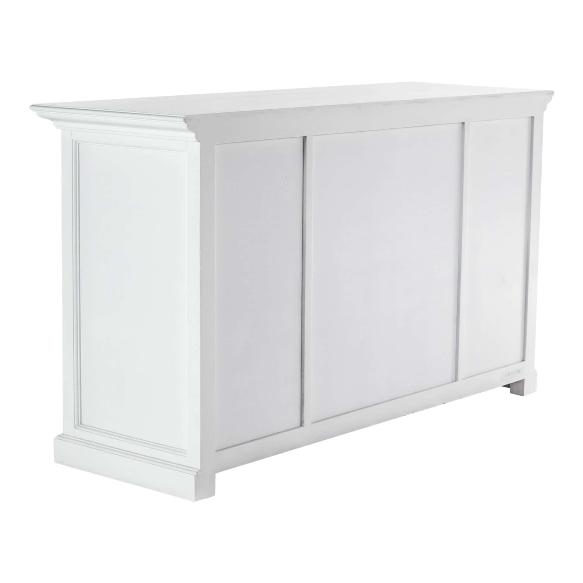 White Mahogany Buffet Server with Glass Doors and Storage 6 White Mahogany Buffet Server with Glass Doors and Storage - Image 6