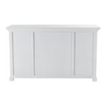 White Mahogany Buffet Server with Glass Doors and Storage 16 White Mahogany Buffet Server with Glass Doors and Storage
