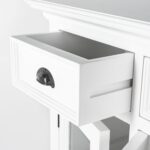 White Mahogany Buffet Server with Glass Doors and Storage 18 White Mahogany Buffet Server with Glass Doors and Storage