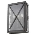 Bronze 3-Light Exterior Wall Lantern with Water Glass 8 Bronze 3-Light Exterior Wall Lantern with Water Glass