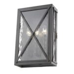 Bronze 3-Light Exterior Wall Lantern with Water Glass 9 Bronze 3-Light Exterior Wall Lantern with Water Glass
