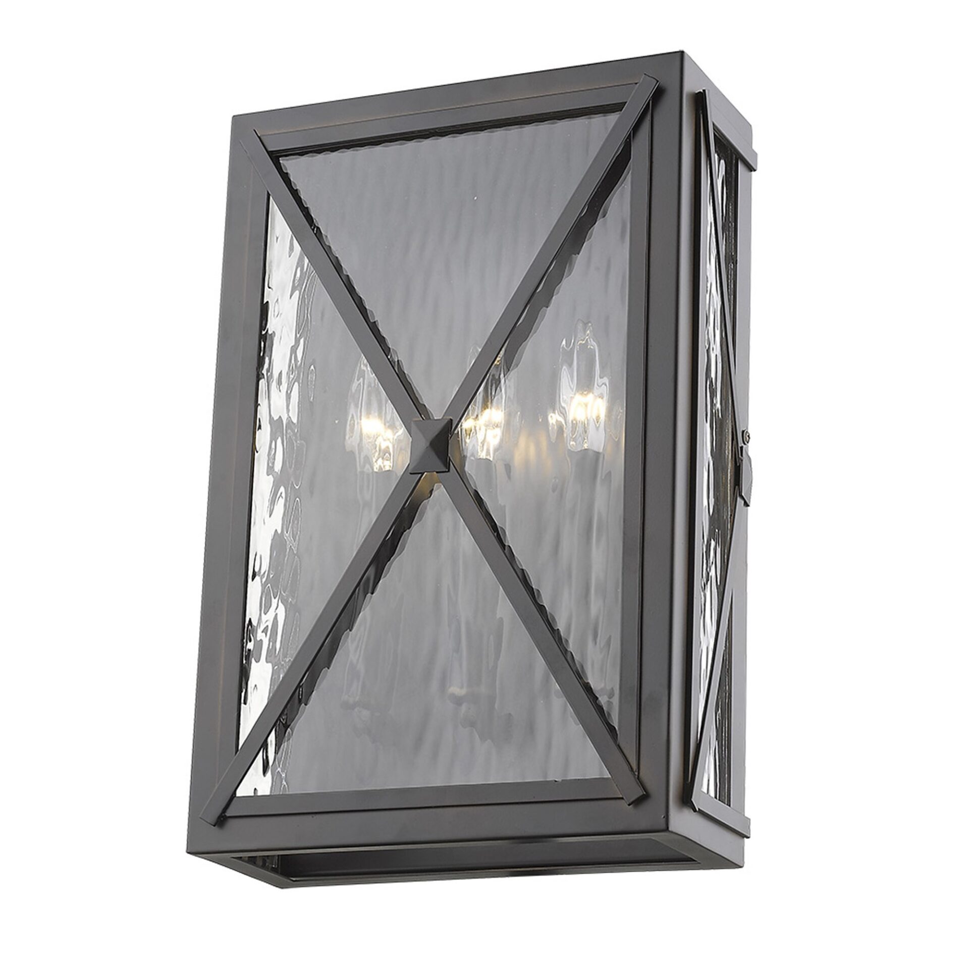 Bronze 3-Light Exterior Wall Lantern with Water Glass 2 Bronze 3-Light Exterior Wall Lantern with Water Glass - Image 2