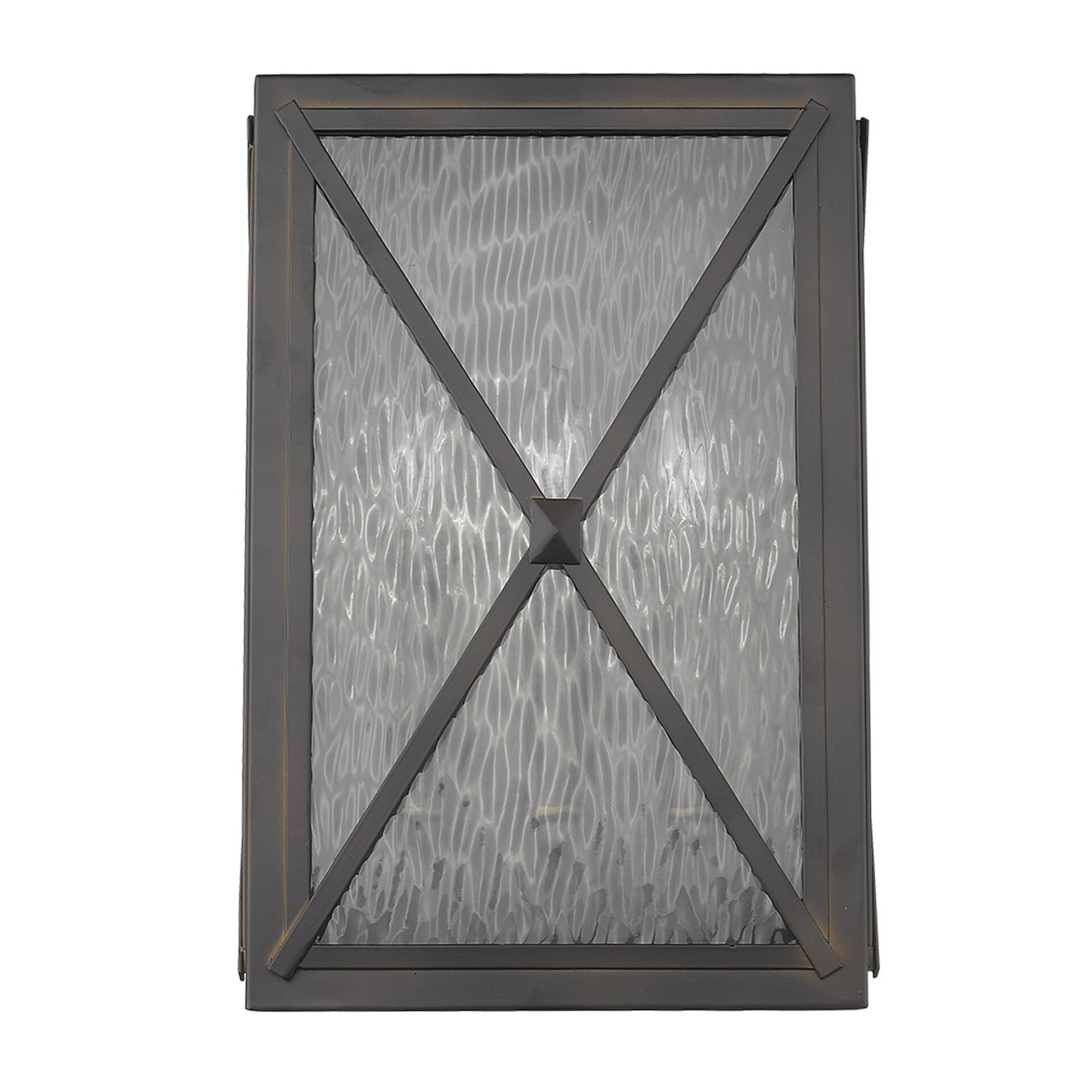 Bronze 3-Light Exterior Wall Lantern with Water Glass 3 Bronze 3-Light Exterior Wall Lantern with Water Glass - Image 3