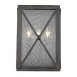 Bronze 3-Light Exterior Wall Lantern with Water Glass 11 Bronze 3-Light Exterior Wall Lantern with Water Glass