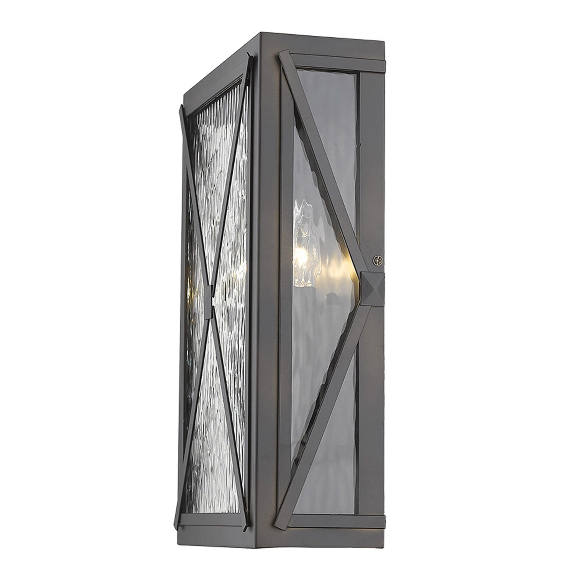 Bronze 3-Light Exterior Wall Lantern with Water Glass 5 Bronze 3-Light Exterior Wall Lantern with Water Glass - Image 5