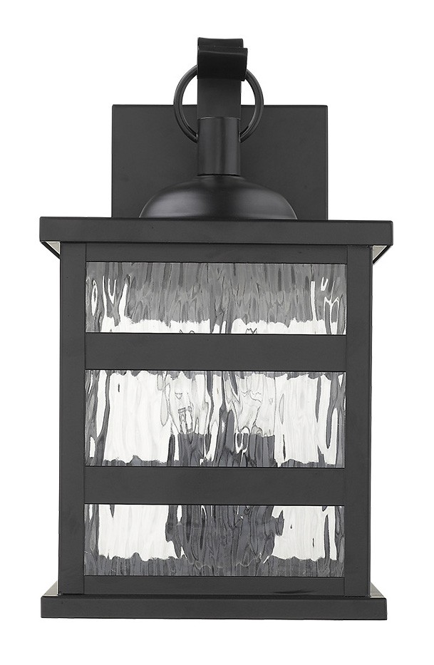 Morris Matte Black 3-Light Wall Lantern with Water Glass 1 Morris Matte Black 3-Light Wall Lantern with Water Glass