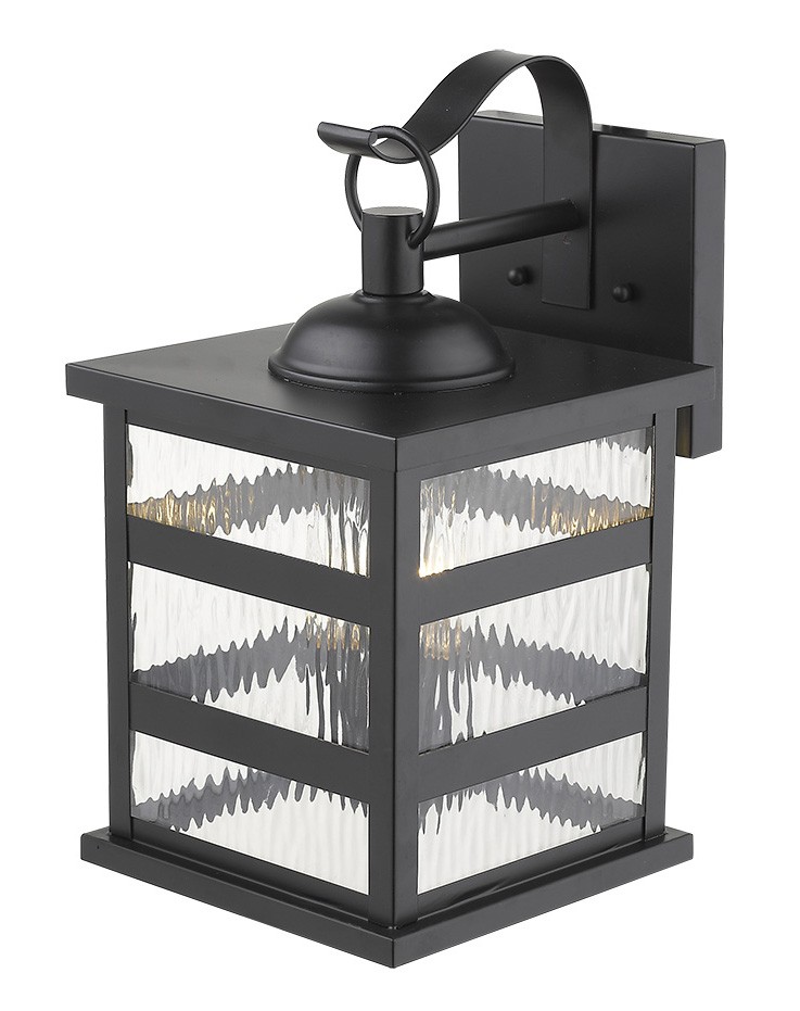 Morris Matte Black 3-Light Wall Lantern with Water Glass 3 Morris Matte Black 3-Light Wall Lantern with Water Glass - Image 3