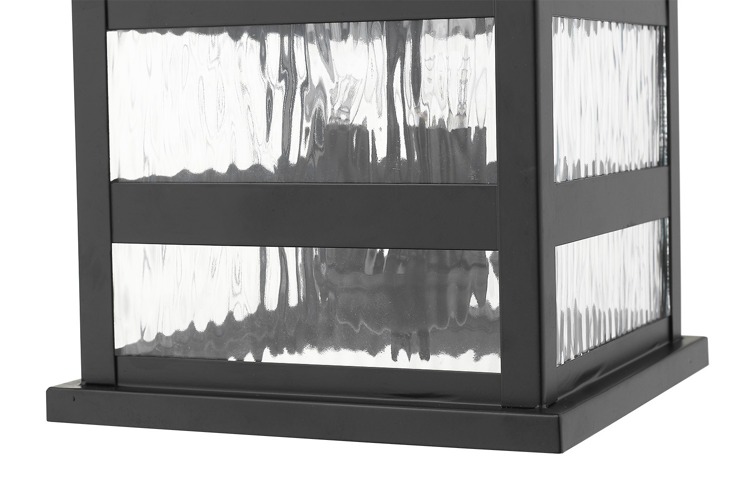 Morris Matte Black 3-Light Wall Lantern with Water Glass 6 Morris Matte Black 3-Light Wall Lantern with Water Glass - Image 6