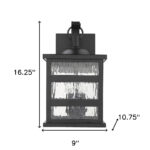 Morris Matte Black 3-Light Wall Lantern with Water Glass 16 Morris Matte Black 3-Light Wall Lantern with Water Glass