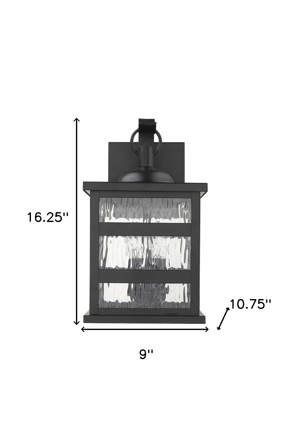 Morris Matte Black 3-Light Wall Lantern with Water Glass 8 Morris Matte Black 3-Light Wall Lantern with Water Glass - Image 8