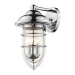 Dylan Nautical Chrome Wall Light with Seedy Glass Globes