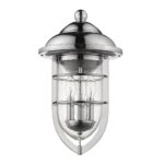 Dylan Nautical Chrome Wall Light with Seedy Glass Globes