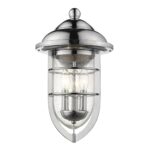 Dylan Nautical Chrome Wall Light with Seedy Glass Globes