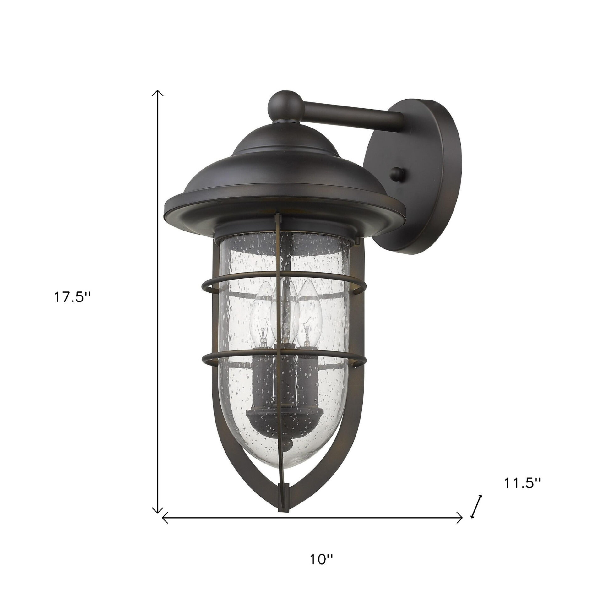 Dylan Nautical Oil-Rubbed Bronze 3-Light Wall Sconce 6 Dylan Nautical Oil-Rubbed Bronze 3-Light Wall Sconce - Image 6