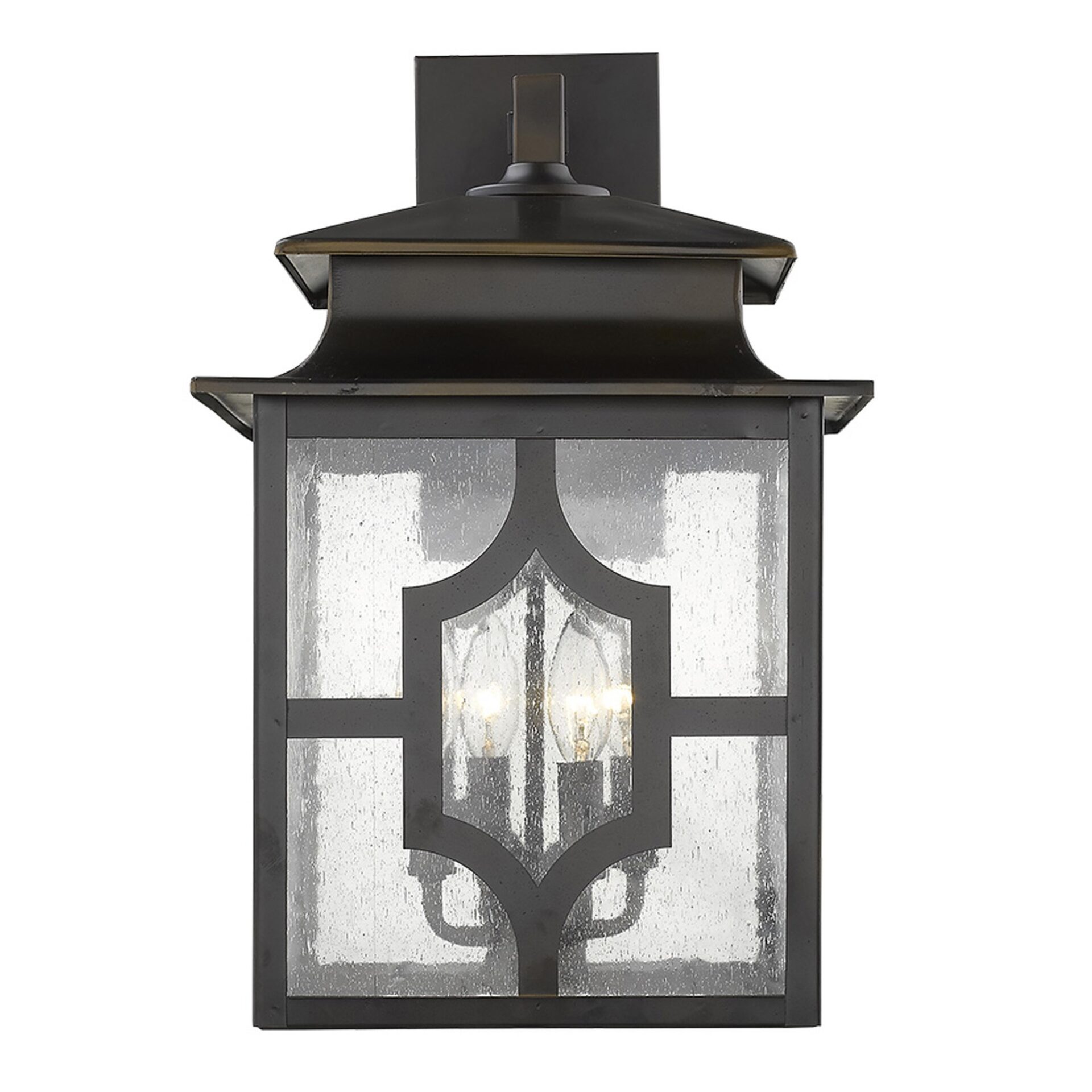 Calvert Oil-Rubbed Bronze Exterior Wall Light with Seedy Glass 4 Calvert Oil-Rubbed Bronze Exterior Wall Light with Seedy Glass - Image 4