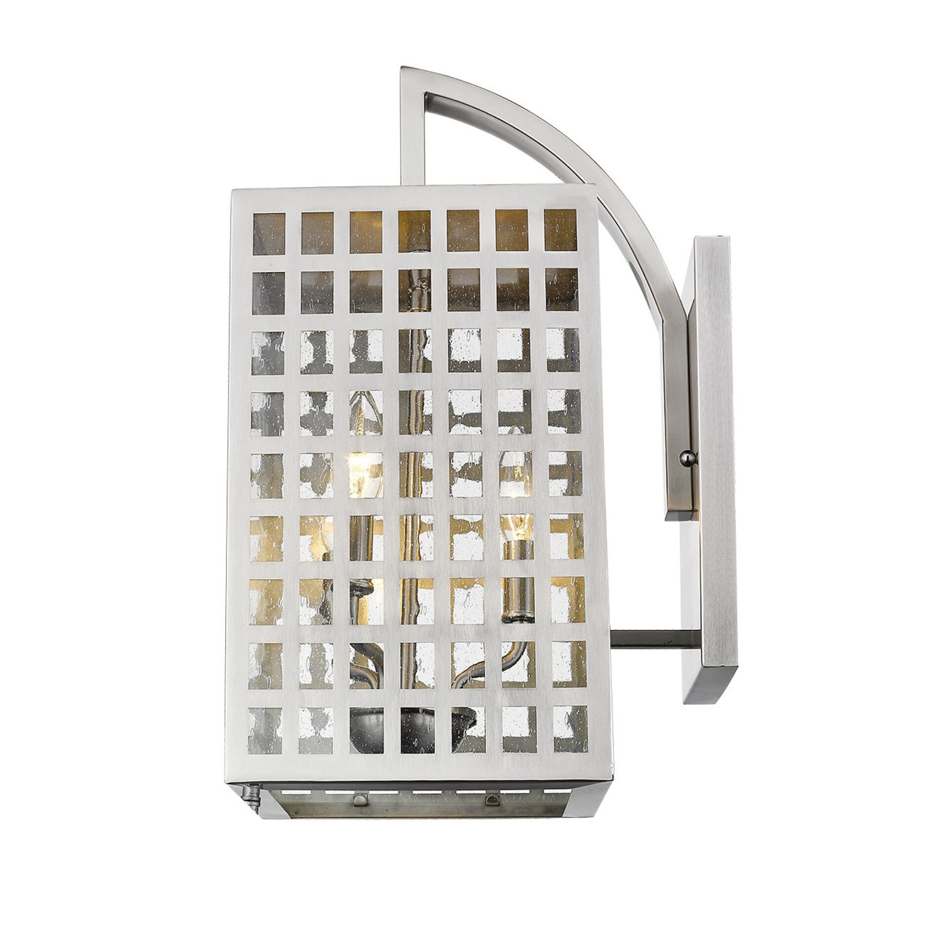 Letzel 3-Light Satin Nickel Wall Sconce with Seedy Glass 6 Letzel 3-Light Satin Nickel Wall Sconce with Seedy Glass - Image 6