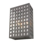 Letzel Oil-Rubbed Bronze Wall Sconce with Seedy Glass Panels