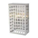 Letzel Satin Nickel 2-Light Wall Sconce with Seedy Glass