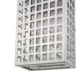 Letzel Satin Nickel 2-Light Wall Sconce with Seedy Glass