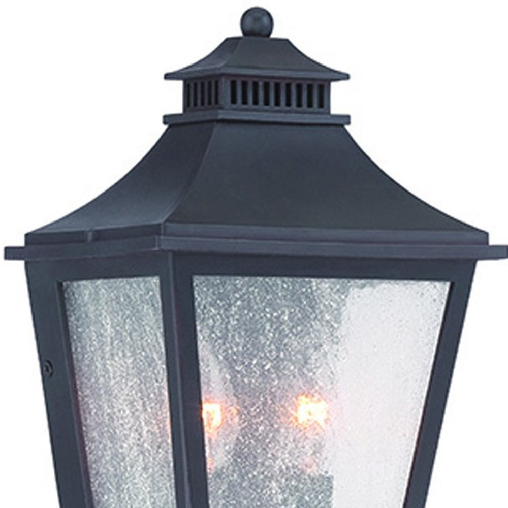 Matte Black Two Light Outdoor Pocket Lantern Wall Light 3 Matte Black Two Light Outdoor Pocket Lantern Wall Light - Image 3