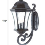 XL Antique Black Traditional Tapered Lantern Wall Light
