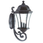 XL Antique Black Traditional Tapered Lantern Wall Light