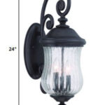 Three-Light Matte Black Urn-Shaped Outdoor Wall Fixture 10 Three-Light Matte Black Urn-Shaped Outdoor Wall Fixture