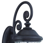 Three-Light Matte Black Urn-Shaped Outdoor Wall Fixture 8 Three-Light Matte Black Urn-Shaped Outdoor Wall Fixture