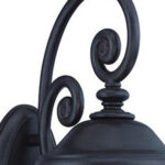 Three-Light Matte Black Urn-Shaped Outdoor Wall Fixture 9 Three-Light Matte Black Urn-Shaped Outdoor Wall Fixture