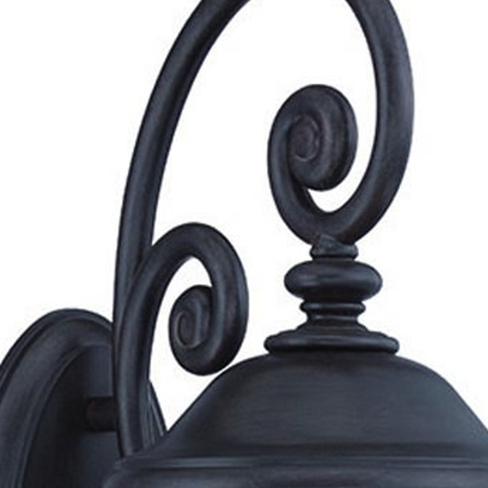 Three-Light Matte Black Urn-Shaped Outdoor Wall Fixture 4 Three-Light Matte Black Urn-Shaped Outdoor Wall Fixture - Image 4