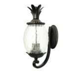 Lanai Black Coral Pineapple Glass 3-Light Wall Lantern 6 Lanai Black Coral Pineapple Glass 3-Light Wall Lantern