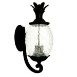 Lanai Matte Black Textured Glass Pineapple Wall Light with 3 Bulbs 7 Lanai Matte Black Textured Glass Pineapple Wall Light with 3 Bulbs