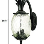 Lanai Matte Black Pineapple Wall Light with 3 Bulbs 10 Lanai Matte Black Pineapple Wall Light with 3 Bulbs