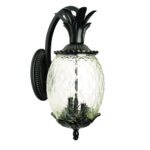 Lanai Matte Black Pineapple Wall Light with 3 Bulbs 7 Lanai Matte Black Pineapple Wall Light with 3 Bulbs