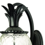Lanai Matte Black Pineapple Wall Light with 3 Bulbs 8 Lanai Matte Black Pineapple Wall Light with 3 Bulbs
