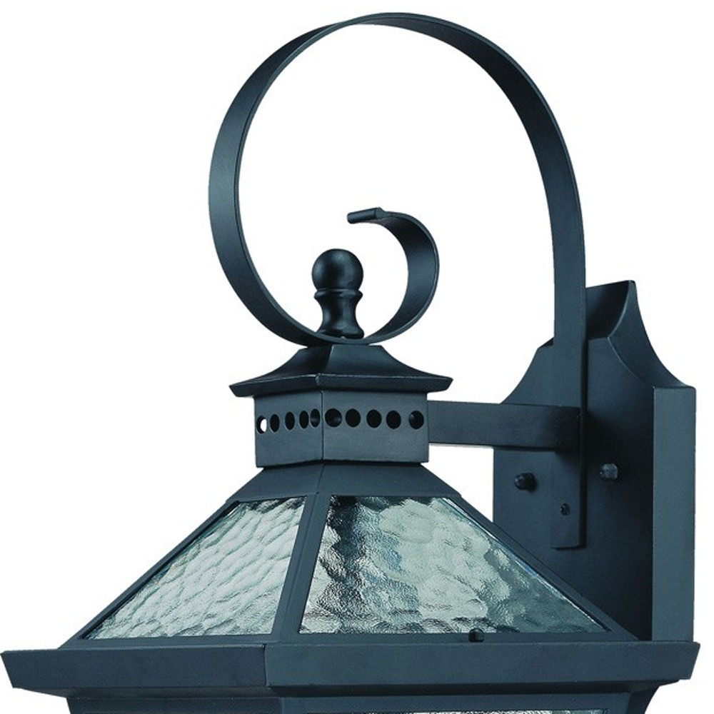Bay Street Matte Black Wall Light with Hammered Glass Panels 3 Bay Street Matte Black Wall Light with Hammered Glass Panels - Image 3