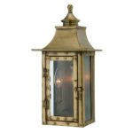 Colonial Style Aged Brass Wall Light with Clear Glass 6 Colonial Style Aged Brass Wall Light with Clear Glass