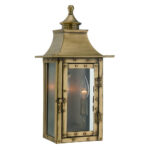 Colonial Style Aged Brass Wall Light with Clear Glass 7 Colonial Style Aged Brass Wall Light with Clear Glass