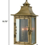 Colonial-Style Aged Brass Wall Light with Clear Glass Panes 10 Colonial-Style Aged Brass Wall Light with Clear Glass Panes