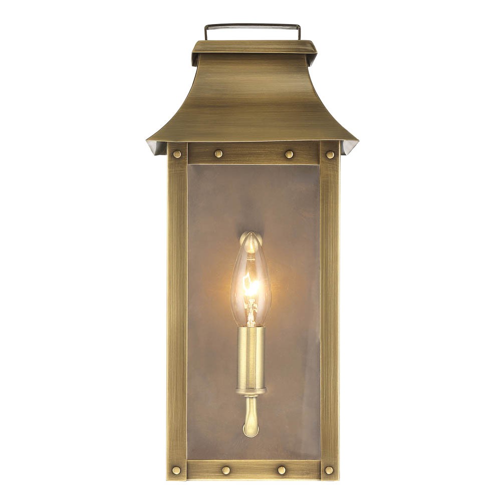 Aged Brass Traditional Wall Lantern with Clear Glass Panes 1 Aged Brass Traditional Wall Lantern with Clear Glass Panes