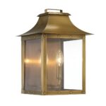 Aged Brass Traditional 2-Light Wall Lantern with Clear Glass