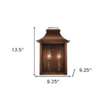 Traditional Copper Patina Pocket Wall Lantern with Clear Glass 8 Traditional Copper Patina Pocket Wall Lantern with Clear Glass