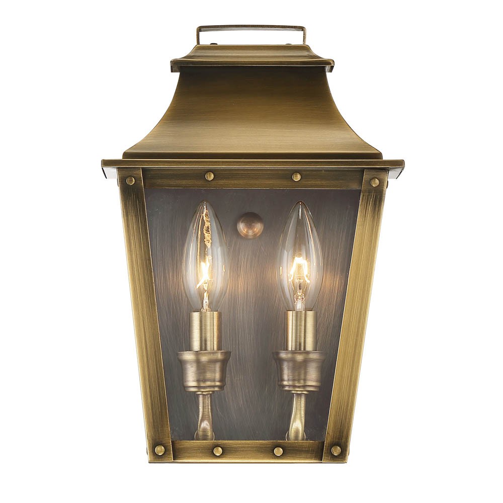 Coventry Traditional Aged Brass Pocket Wall Light with Glass 2 Coventry Traditional Aged Brass Pocket Wall Light with Glass - Image 2